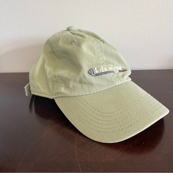 Life Is Good Golf Hat Adjustable Outdoors Green - Picture 1 of 8